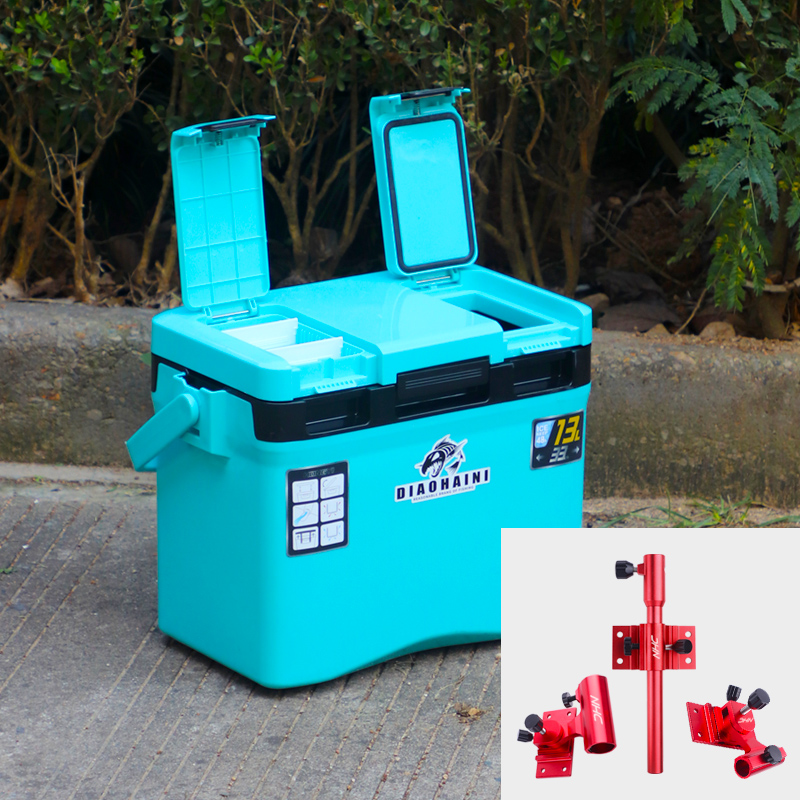 13L SMALL FISHING BOX - BLUE - SKYLIGHT + THREE SETS OF RED